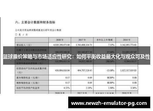 篮球票价策略与市场适应性研究:如何平衡收益最大化与观众可及性 篮球票价策略与市场适应性研究:如何平衡收益最大化与观众可及性
